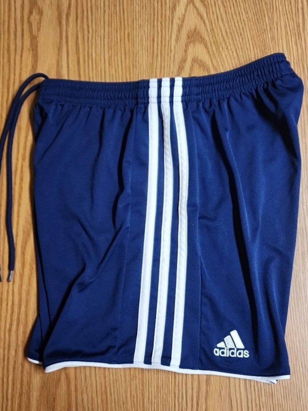 adidas Youth Size S Shorts 3 Strip Unisex Navy Blue adidas Logo On Back C125